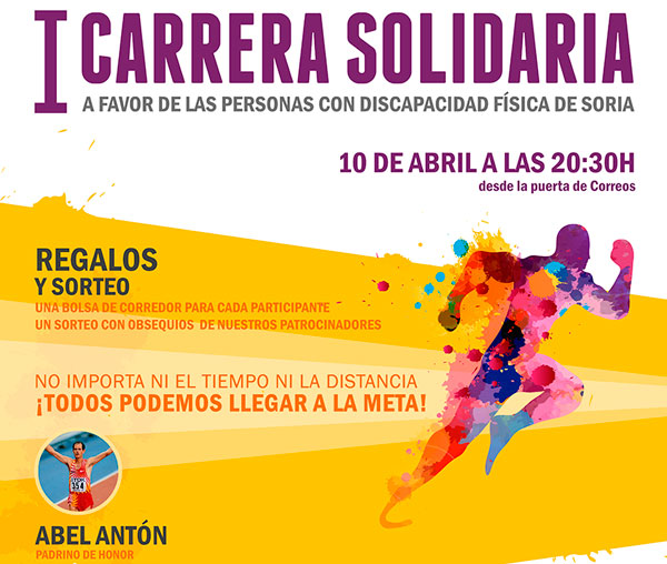 Antón apadrina la primera carrera solidaria a favor de la discapacidad física en Soria