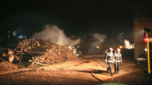 Pequeño incendio en la planta de biomasa de la red de calor de Soria