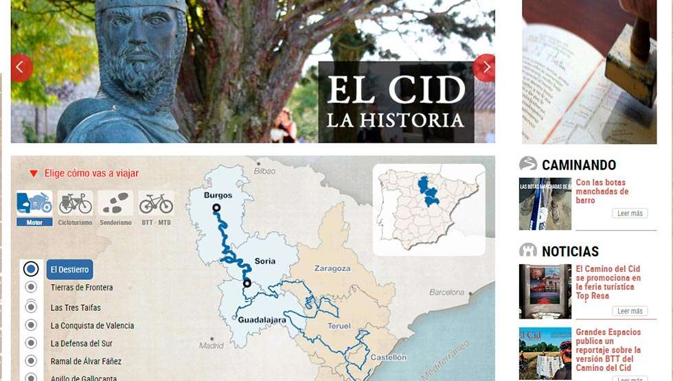 Nueva página web para el Consorcio del Camino del Cid