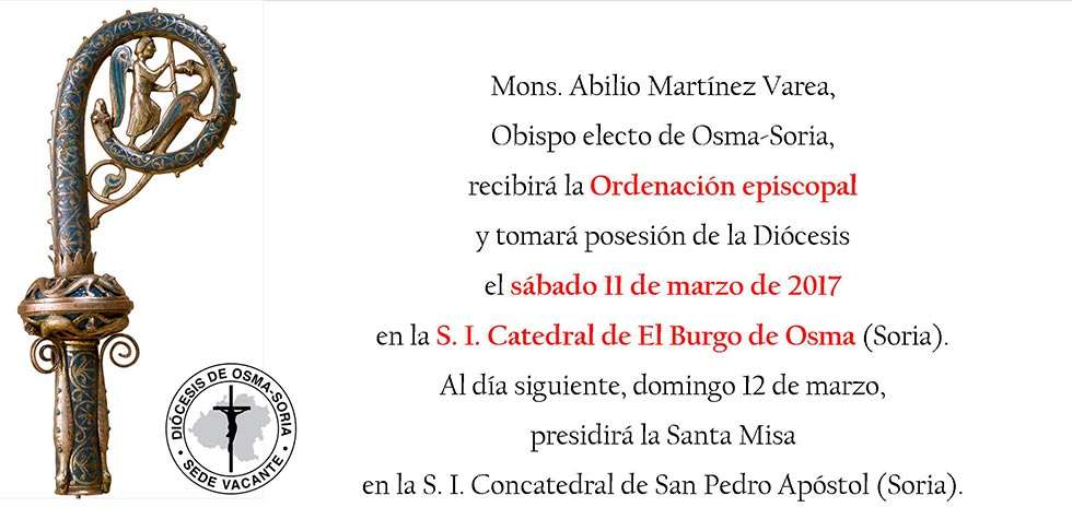 El nuevo obispo de Osma Soria será ordenado el 11 de marzo