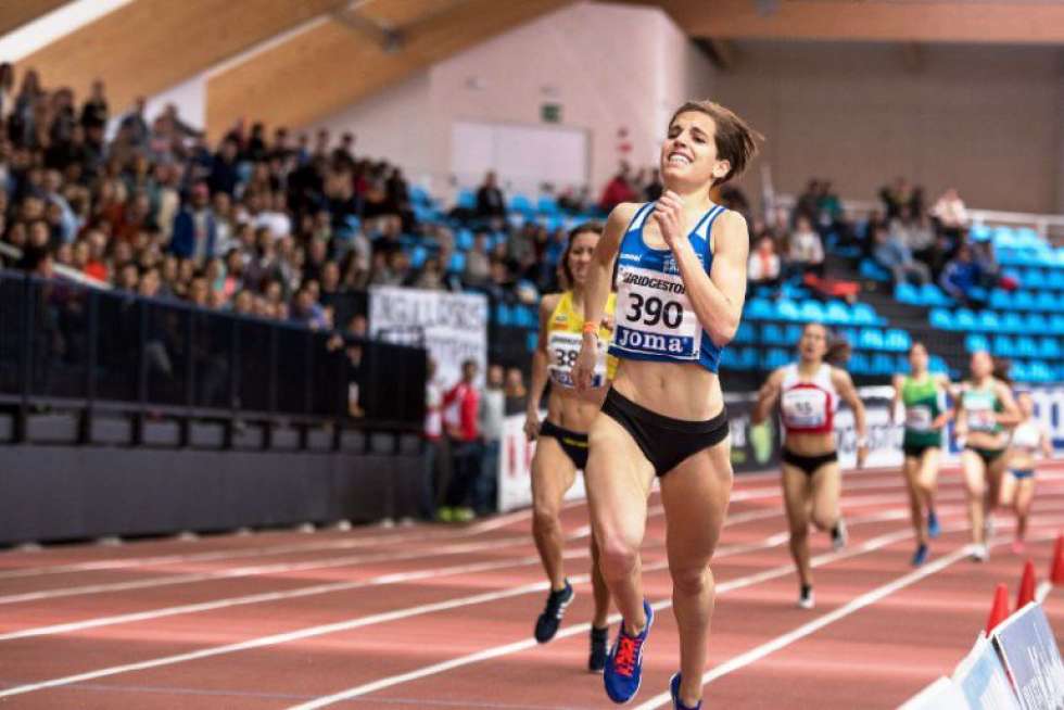 Marta Pérez, con la selección española en el Campeonato del Mundo de Londres