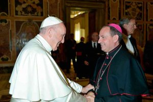 El obispo de Osma-Soria, con el Papa Francisco
