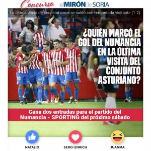 Gana dos entradas para ver el Numancia-Sporting de Gijón