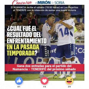 Gana dos entradas para ver el Numancia-Tenerife