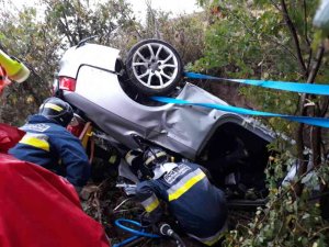 Dos heridos tras volcar un coche en Ólvega