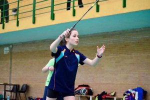 Ana Peñaranda, con la selección regional de bádminton