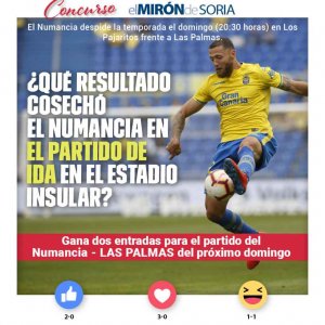 Gana dos entradas para ver el Numancia-Las Palmas