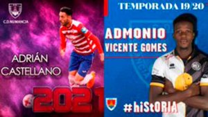 El Numancia presenta a los defensas Adri Castellano y Admonio