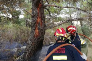 Un rayo provoca un pequeño incendio forestal 