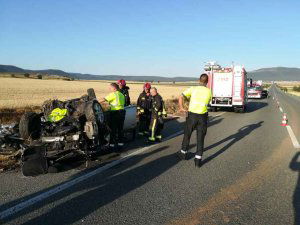 Fallece el conductor del accidente de coche en N-122, en Matalebreras Fallece el conductor del accidente de coche en N-122, en Matalebreras