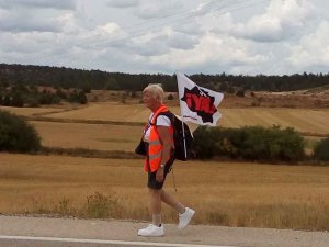 Juan Antonio y Caty completan la mitad de la caminata entre Soria y Aranda