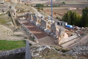 La restauración del teatro romano de Clunia finalizará en marzo