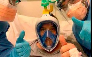 El hospital recopila máscaras de buceo para coronavirus