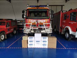 Los bomberos de Ólvega donan más material sanitario Los bomberos de Ólvega donan más material sanitario