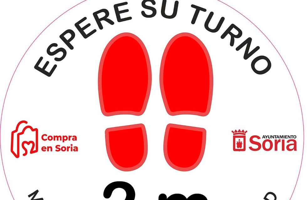 Vinilos para señalizar la distancia de seguridad en comercios