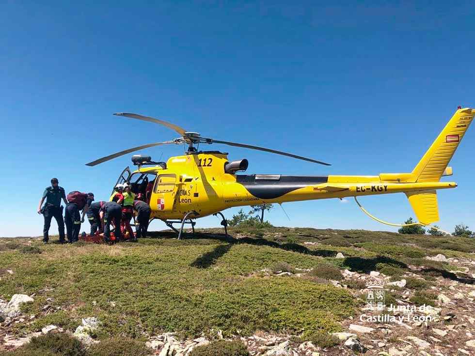 Rescatado en helicóptero un senderista en laguna Cebollera