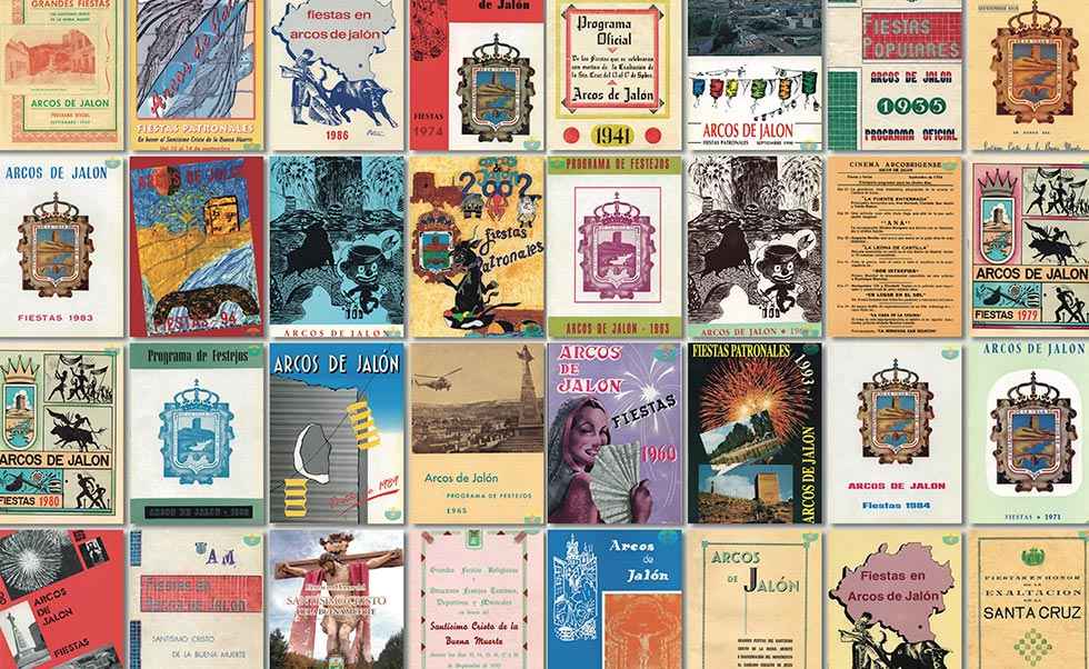 Arcos de Jalón recopila las portadas de sus programas de fiestas