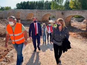 Las obras en puente de Langa descubren calzada medieval