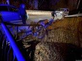 Un camión choca con parte del puente de Garray