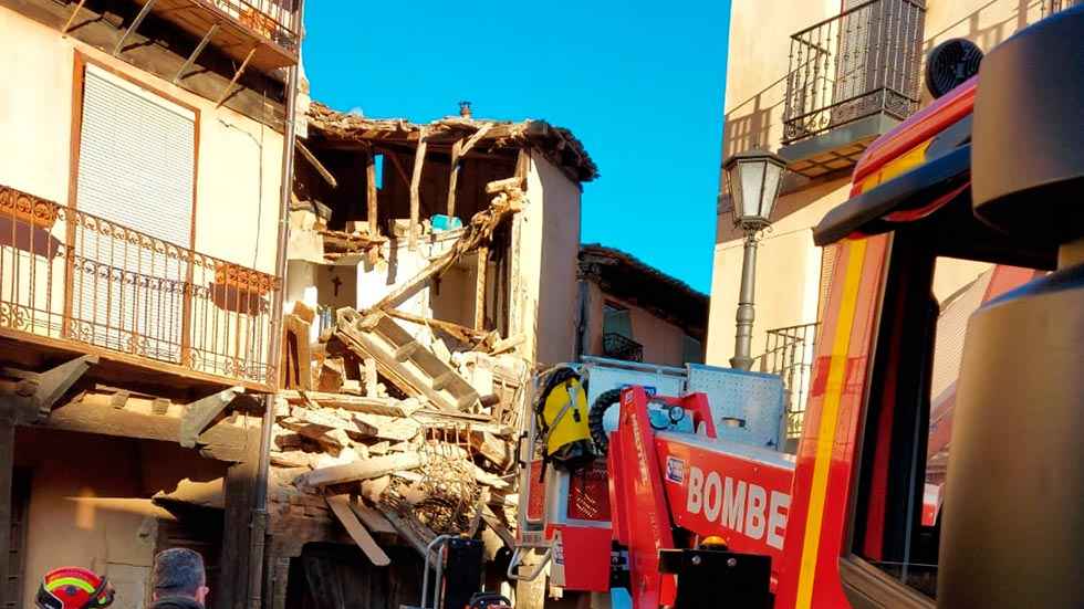 Derrumbe de una vivienda en Berlanga de Duero