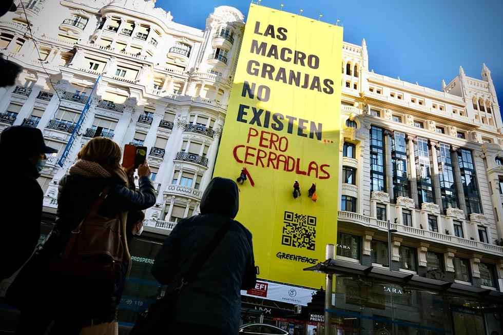 Greenpeace lleva las macrogranjas a Madrid