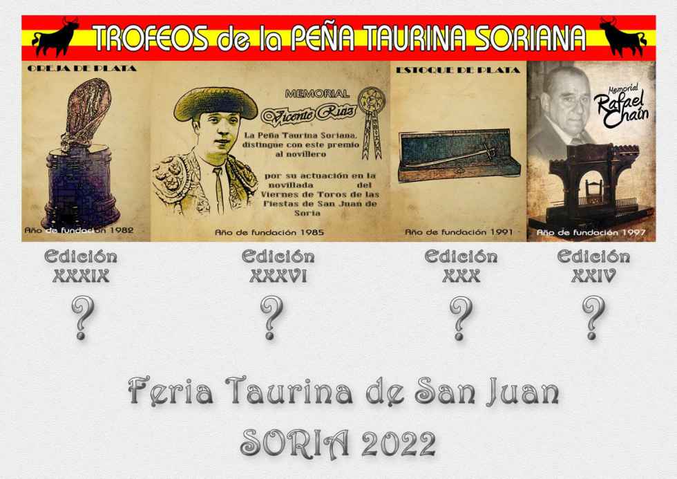Convocados trofeos de Peña Taurina Soriana