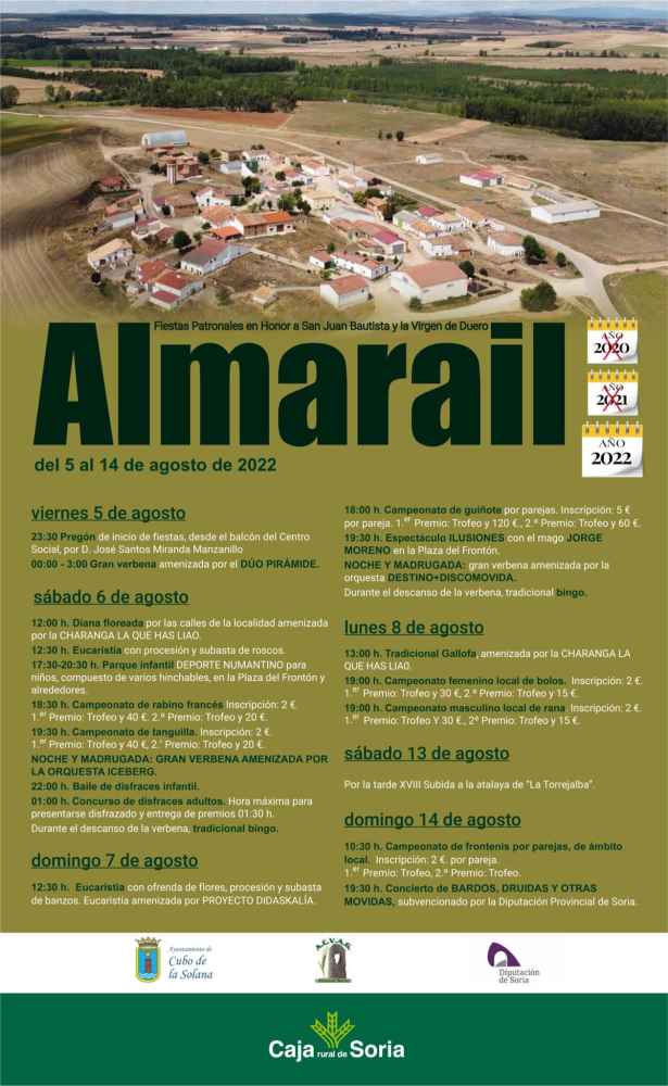 Programa de las fiestas patronales de Almarail