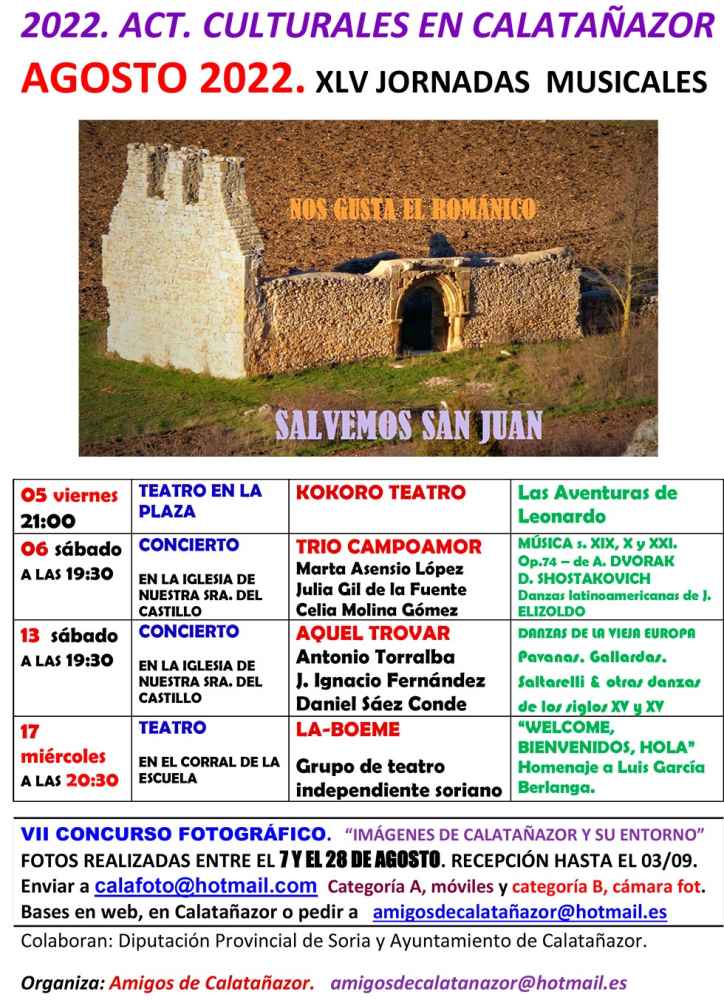 Actividades culturales en agosto en Calatañazor