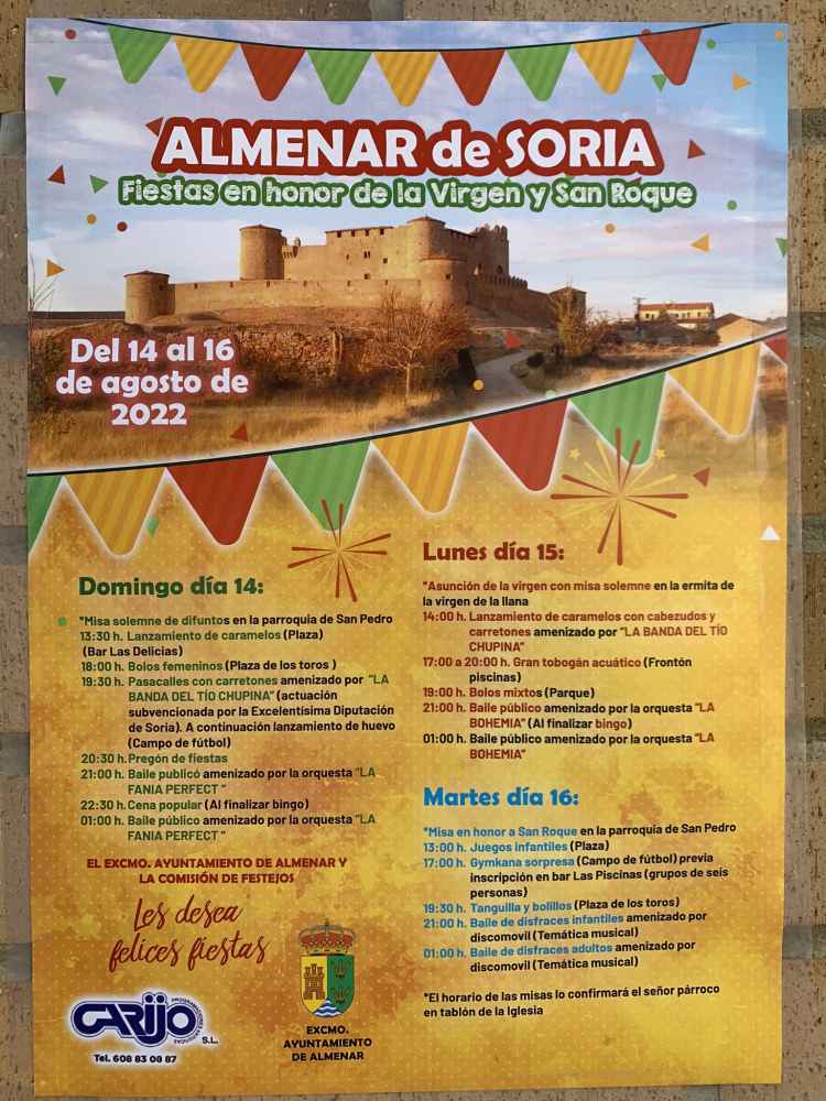 Programa de las fiestas de Almenar de Soria