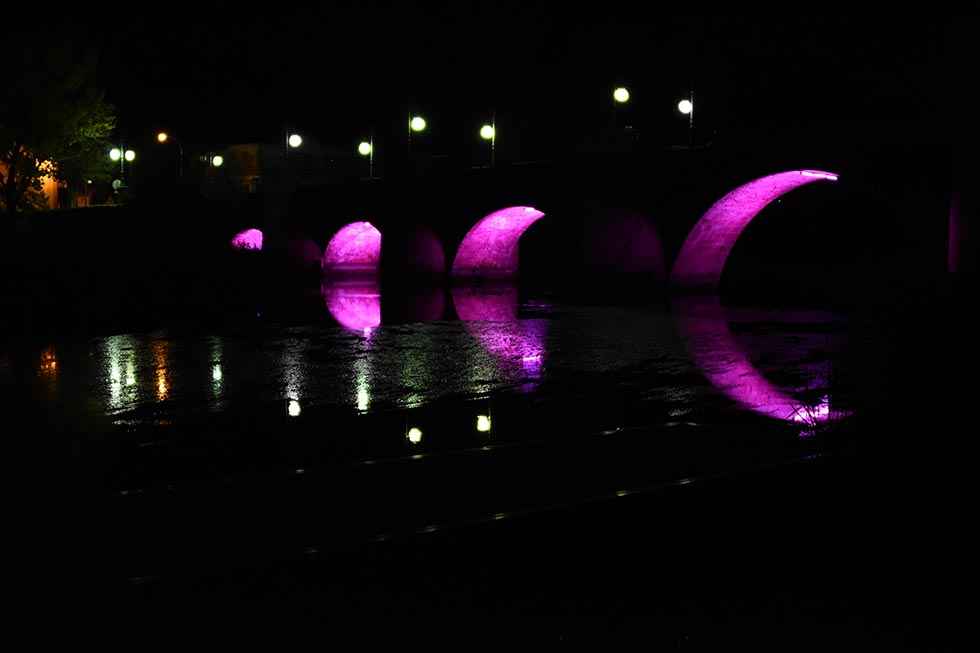 Soria: puente de piedra, bajo la luna - fotos