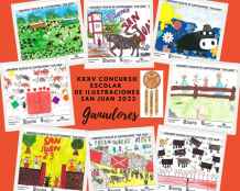 Exposición de dibujos escolares sobre fiestas de San Juan 