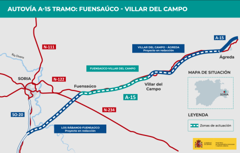 Licitado tramo de A-15 entre Fuensaúco y Villar del Campo