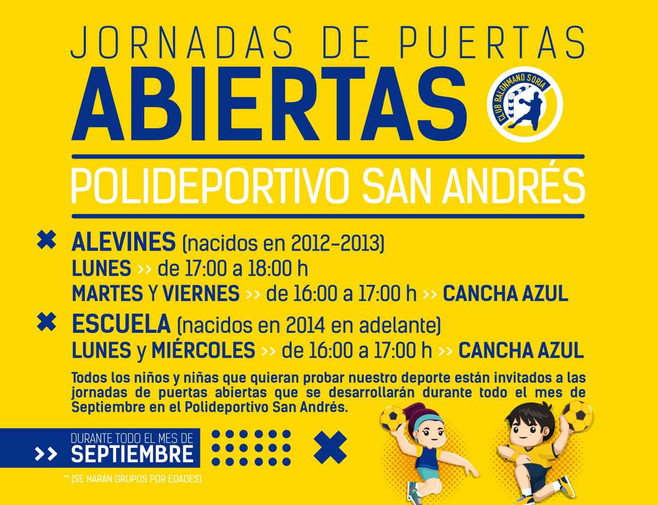 Puertas abiertas para cantera de Balonmano Soria Puertas abiertas para cantera de Balonmano Soria