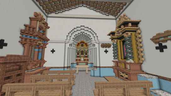 La iglesia de La Barbolla, recreada en Minecraft