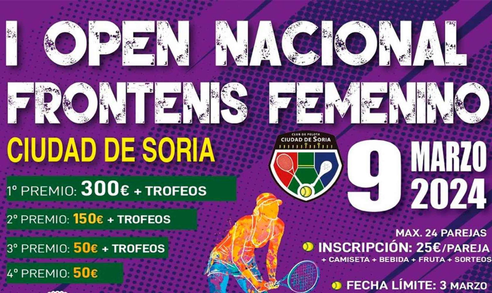 Soria organiza su primer Open Nacional de Frontenis femenino Soria organiza su primer Open Nacional de Frontenis femenino