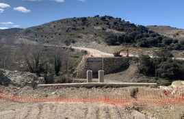 Corte de carretera SO-630, en Magaña, por obras en puente del río Alhama