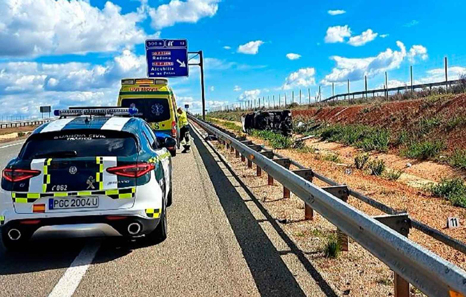 Tres heridos, uno de ellos menor, en accidente de tráfico en A-15