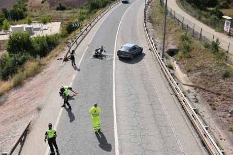 Conductor fugado tras dejar herido grave a motorista en entrada a Soria por N-111