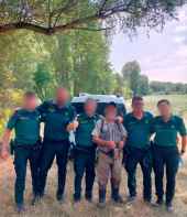 La Guardia Civil rescata a pescador atrapado en el río Abión