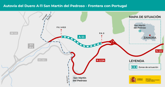 El MITMA adjudica enlace de autovía del Duero en frontera portuguesa