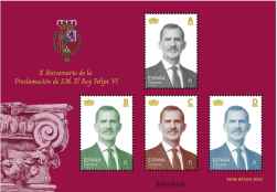 Sello conmemorativo del X aniversario de la proclamación de S.M. el rey Felipe VI