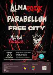 Parabellum, Free City, Metal Barbies y Ratas Muertas, en cartel de Almarock