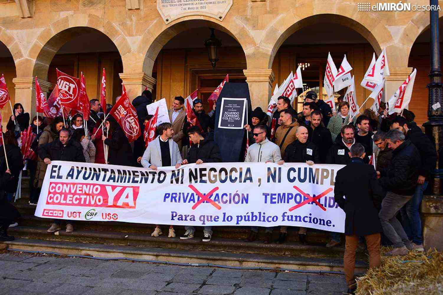 Los trabajadores del Ayuntamiento de Soria denuncian privatización de servicios