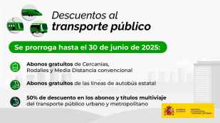 El Gobierno prorroga seis meses los descuentos del transporte público para viajeros habituales