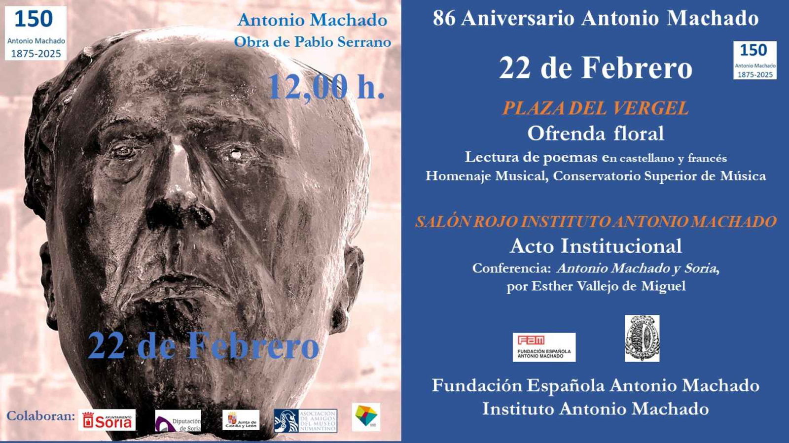 Presentación de libro y homenaje en 86 aniversario de muerte de Antonio Machado
