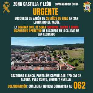 La Guardia Civil localiza joven desaparecido en San Leonardo de Yagüe