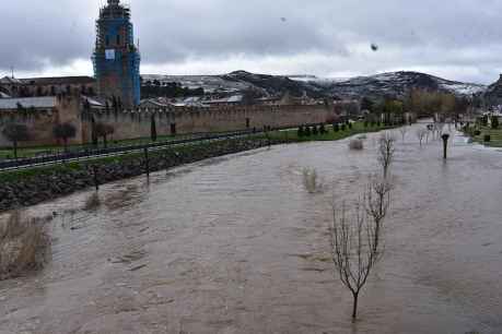 Crecida del río Ucero a su paso por El Burgo de Osma