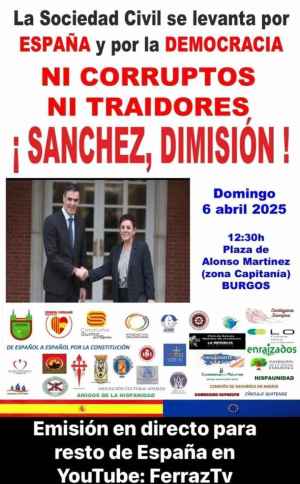 Burgos clama contra la corrupción y traición a España