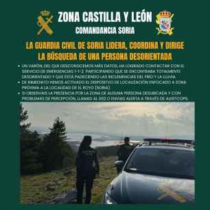 La Guardia Civil ha localizado a vecino de Navarra desaparecido en El Royo