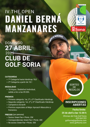 Inscripciones abiertas para cuarta edición del The Open Daniel Berná Manzanares Inscripciones abiertas para cuarta edición del The Open Daniel Berná Manzanares